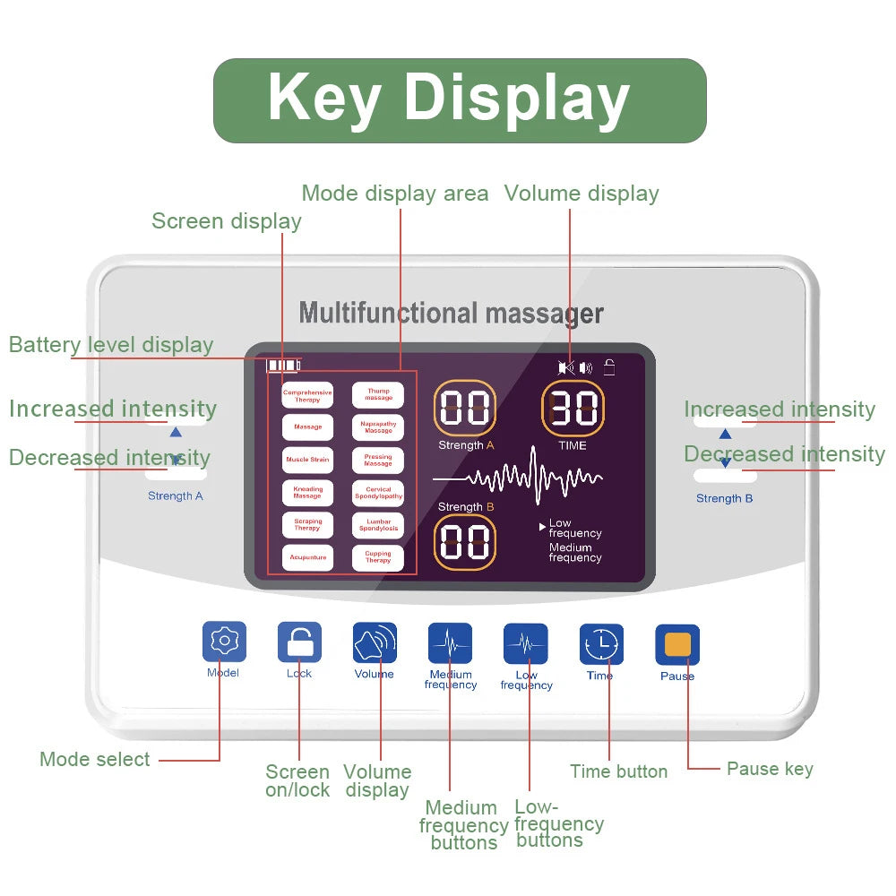 TENS Unit Low-Frequency Pulse Massager